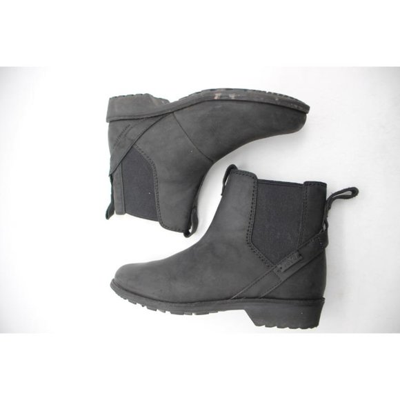 Teva Ellery Women's Size 5.5 Pull on Waterproof Black Leather Chelsea Boots - Picture 8 of 9